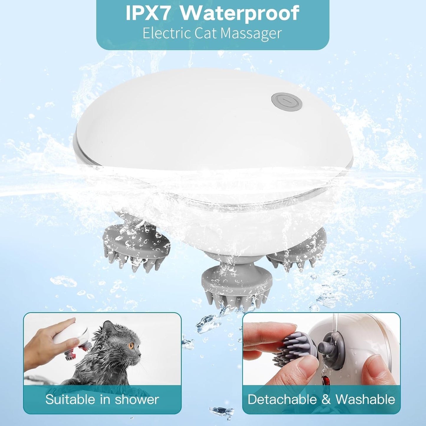 Electric Scalp Head & Body Massager, Scalp Head Massager For Headache, Advance Therapy For Boost Hair Growth, 3 Speed Mode Handheld, Deep Clean & Stress Relaxation