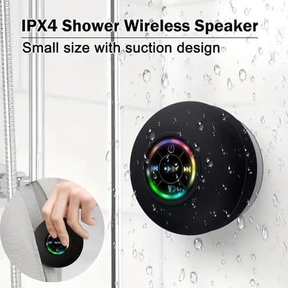Waterproof Shower Suction Speaker | Portable Ipx4 Waterproof Shower Wireless Speaker with Suction Cup | RGB Pocket for Home, Travel