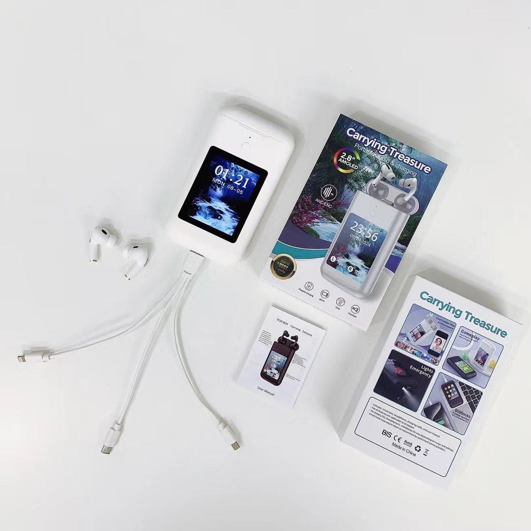 TF20 BOX earphones + power bank + 2.8 multimedia screen, three-in-one
