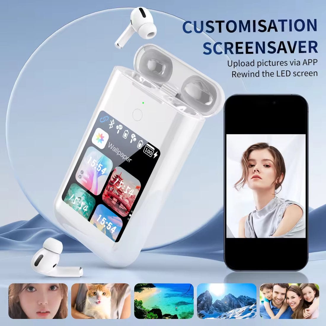 TF20 BOX earphones + power bank + 2.8 multimedia screen, three-in-one
