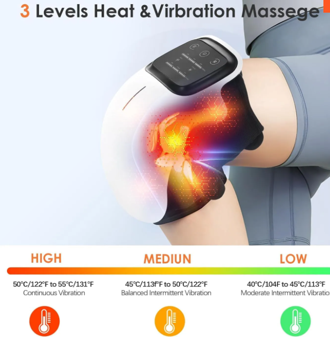 Smart Knee Massager with Heat & Vibration – Pain Relief & Recovery