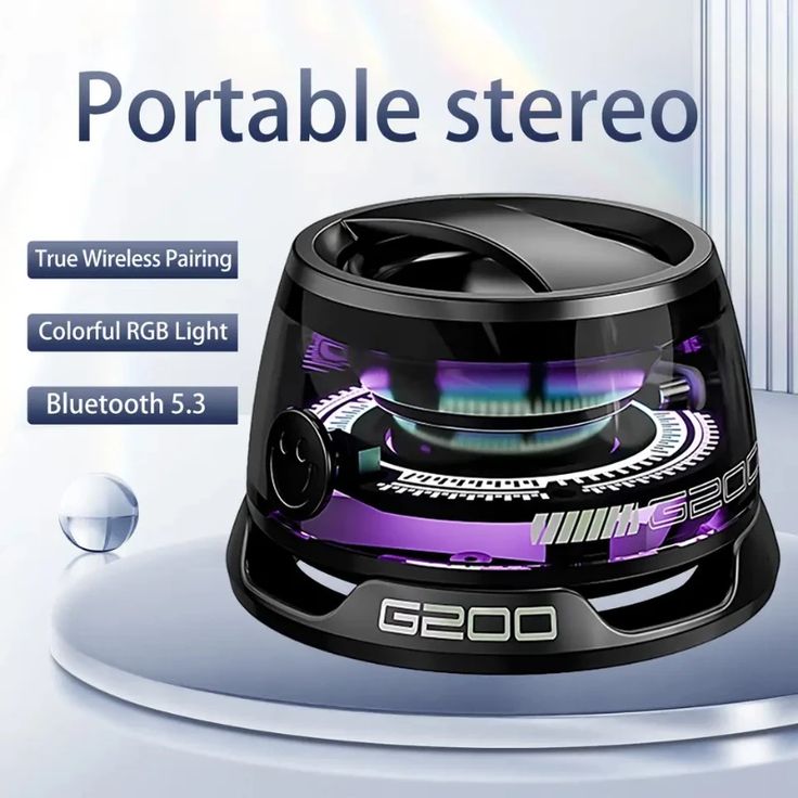 G200 Magnetic Bluetooth Speaker |Portable Mini Magnetic Speaker |Magnetic Bluetooth Speaker with RGB Light | Mini Pocket Speaker | 3D Surround Sound Effect Speaker | Waterproof Wireless Speaker