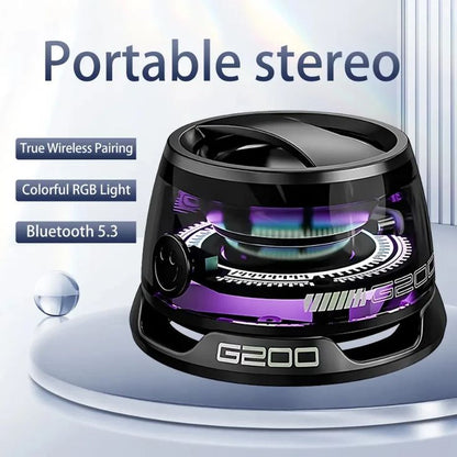 G200 Magnetic Bluetooth Speaker |Portable Mini Magnetic Speaker |Magnetic Bluetooth Speaker with RGB Light | Mini Pocket Speaker | 3D Surround Sound Effect Speaker | Waterproof Wireless Speaker