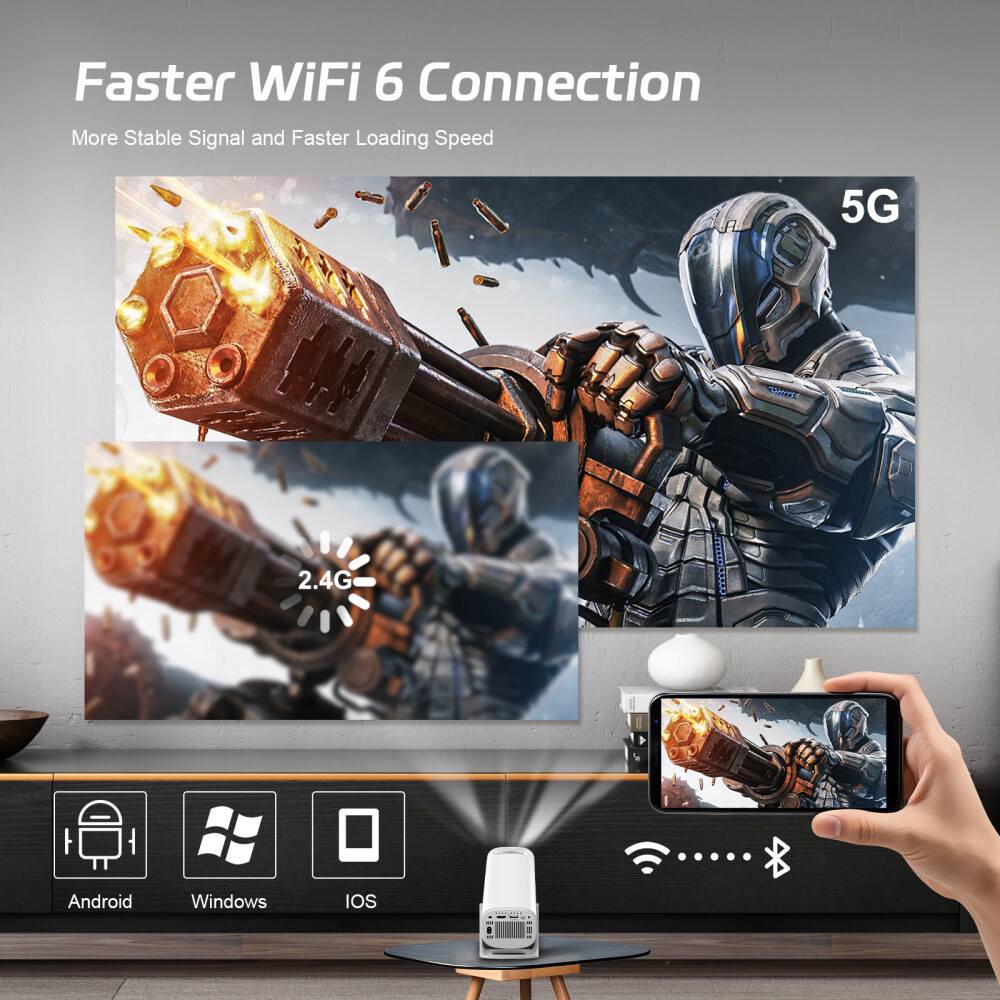 4K Portable Projector – Ultra HD Quality | HDMI, Android, HD Card Compatible