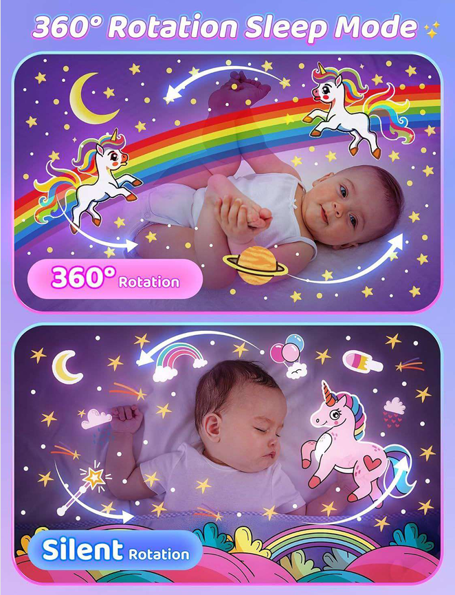 Rotating Rabbits Night Light, Night Lamp Star Projector, Bluetooth Music Speaker, Girl Room Decor, Kids Birthday Gifts, Christmas Gifts