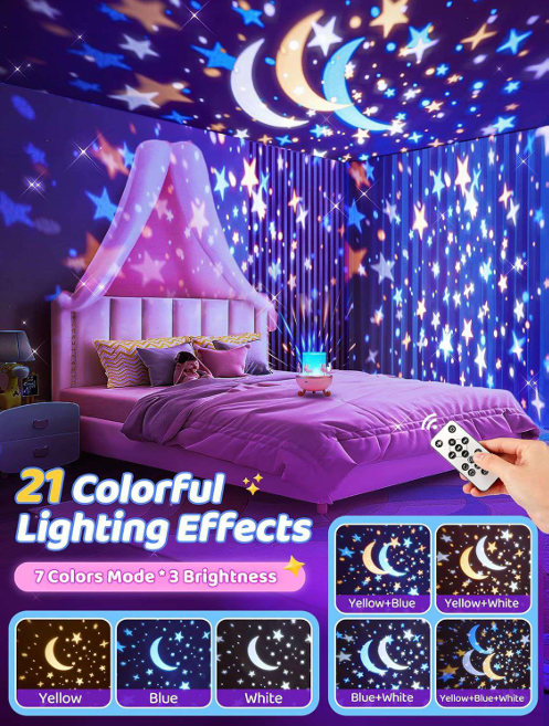 Rotating Rabbits Night Light, Night Lamp Star Projector, Bluetooth Music Speaker, Girl Room Decor, Kids Birthday Gifts, Christmas Gifts