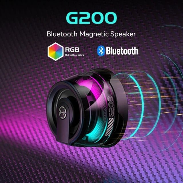 G200 Magnetic Bluetooth Speaker |Portable Mini Magnetic Speaker |Magnetic Bluetooth Speaker with RGB Light | Mini Pocket Speaker | 3D Surround Sound Effect Speaker | Waterproof Wireless Speaker