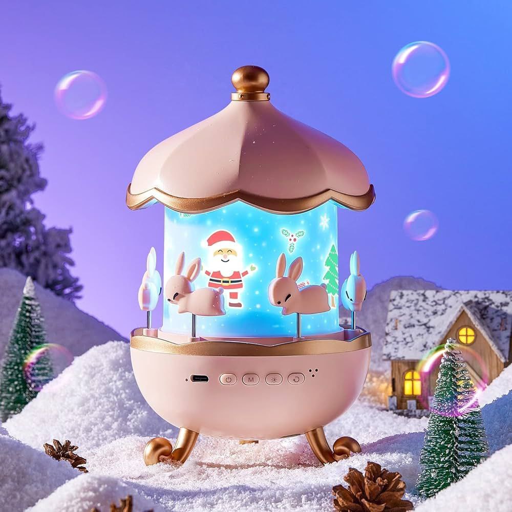Rotating Rabbits Night Light, Night Lamp Star Projector, Bluetooth Music Speaker, Girl Room Decor, Kids Birthday Gifts, Christmas Gifts