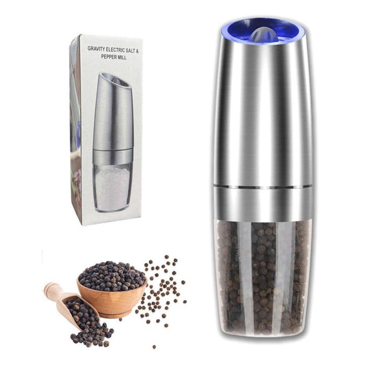 Gravity Electric Salt and Pepper Grinder (1Pc) | Automatic Salt and Pepper Grinder | Automatic Pepper and Salt Mill Grinder | Salt and Pepper Mill | Electric Grinder | Salt, Pepper, Coffee & Spices Grinder