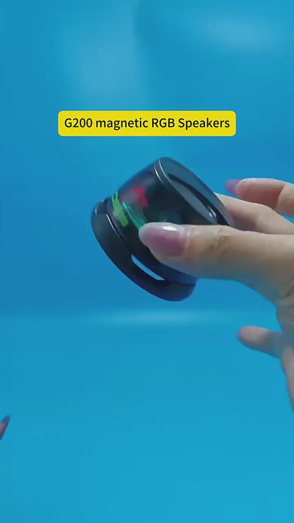 G200 Magnetic Bluetooth Speaker |Portable Mini Magnetic Speaker |Magnetic Bluetooth Speaker with RGB Light | Mini Pocket Speaker | 3D Surround Sound Effect Speaker | Waterproof Wireless Speaker