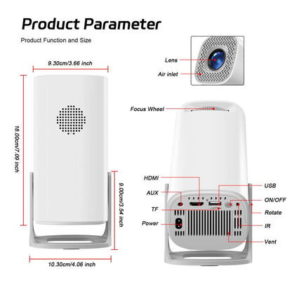 4K Portable Projector – Ultra HD Quality | HDMI, Android, HD Card Compatible